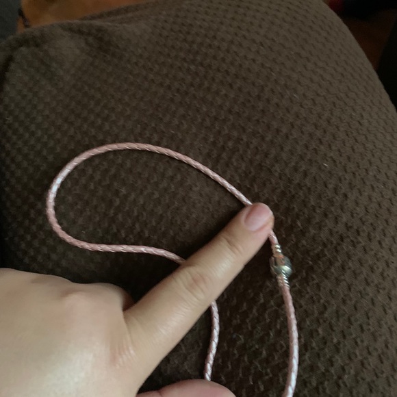 Pink leather Pandora double wrap bracelet - Picture 2 of 2